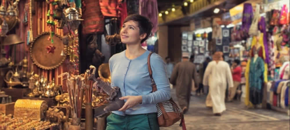 Lady shopping in Mutrah Souq